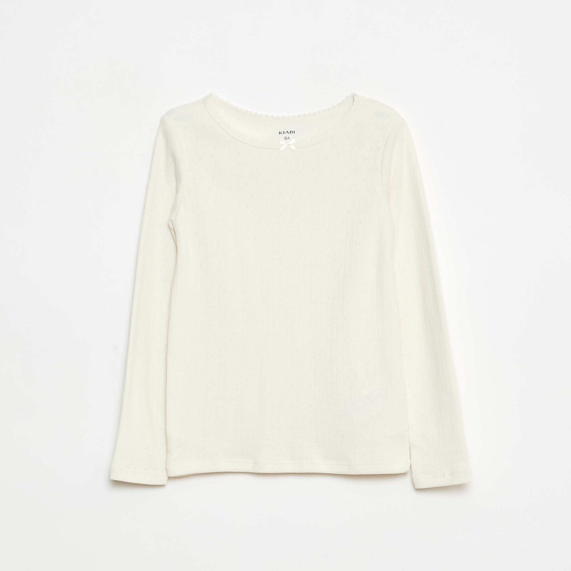 Lot de 2 t-shirts en maille pointelle à manches longues ROSE