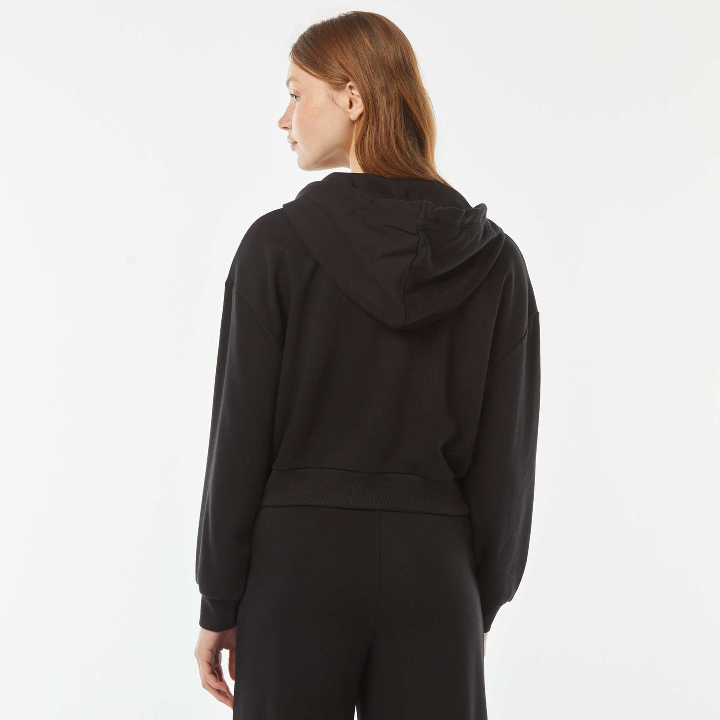 Sweat cropped à capuche NOIR