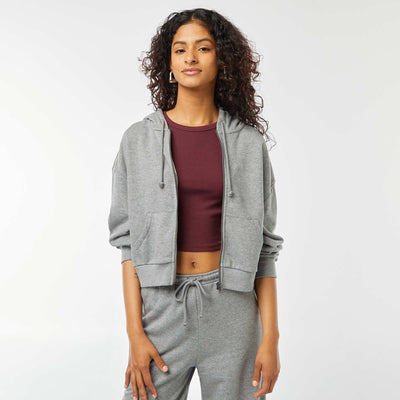 Sweat cropped à capuche GRIS