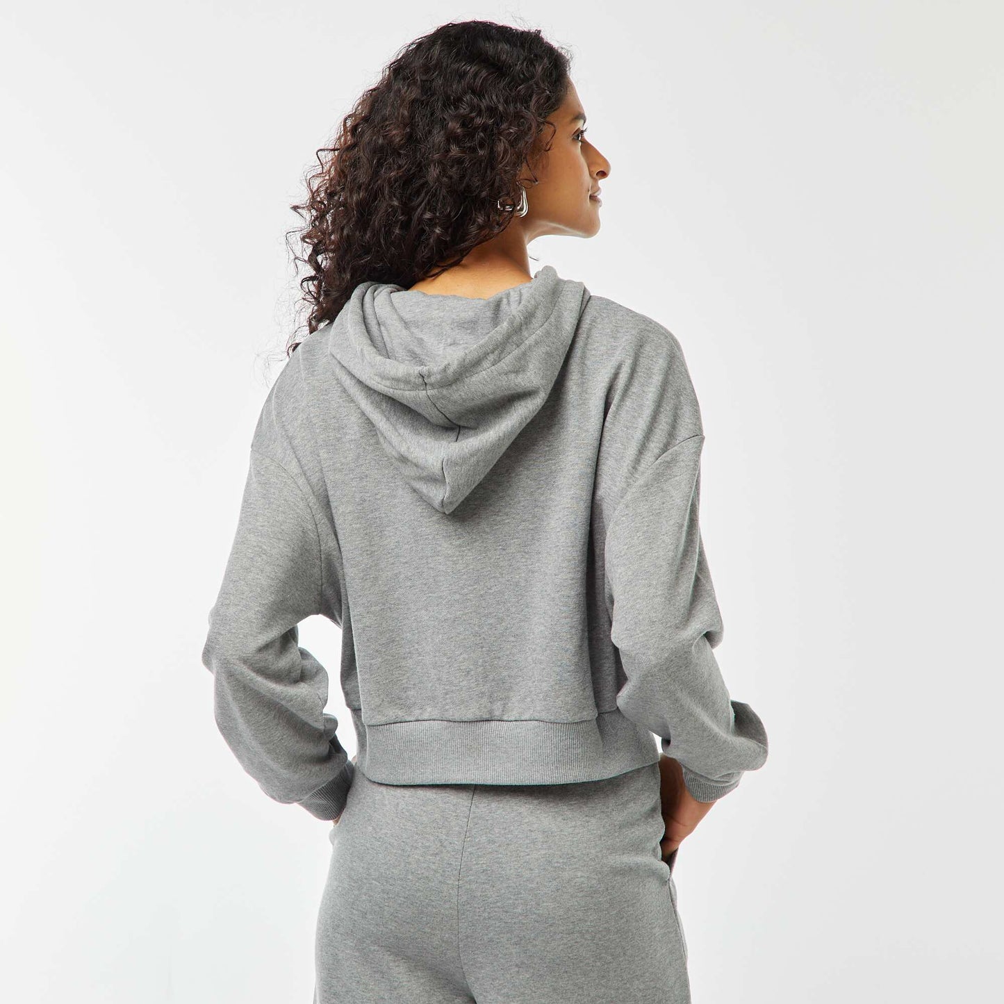 Sweat cropped à capuche GRIS