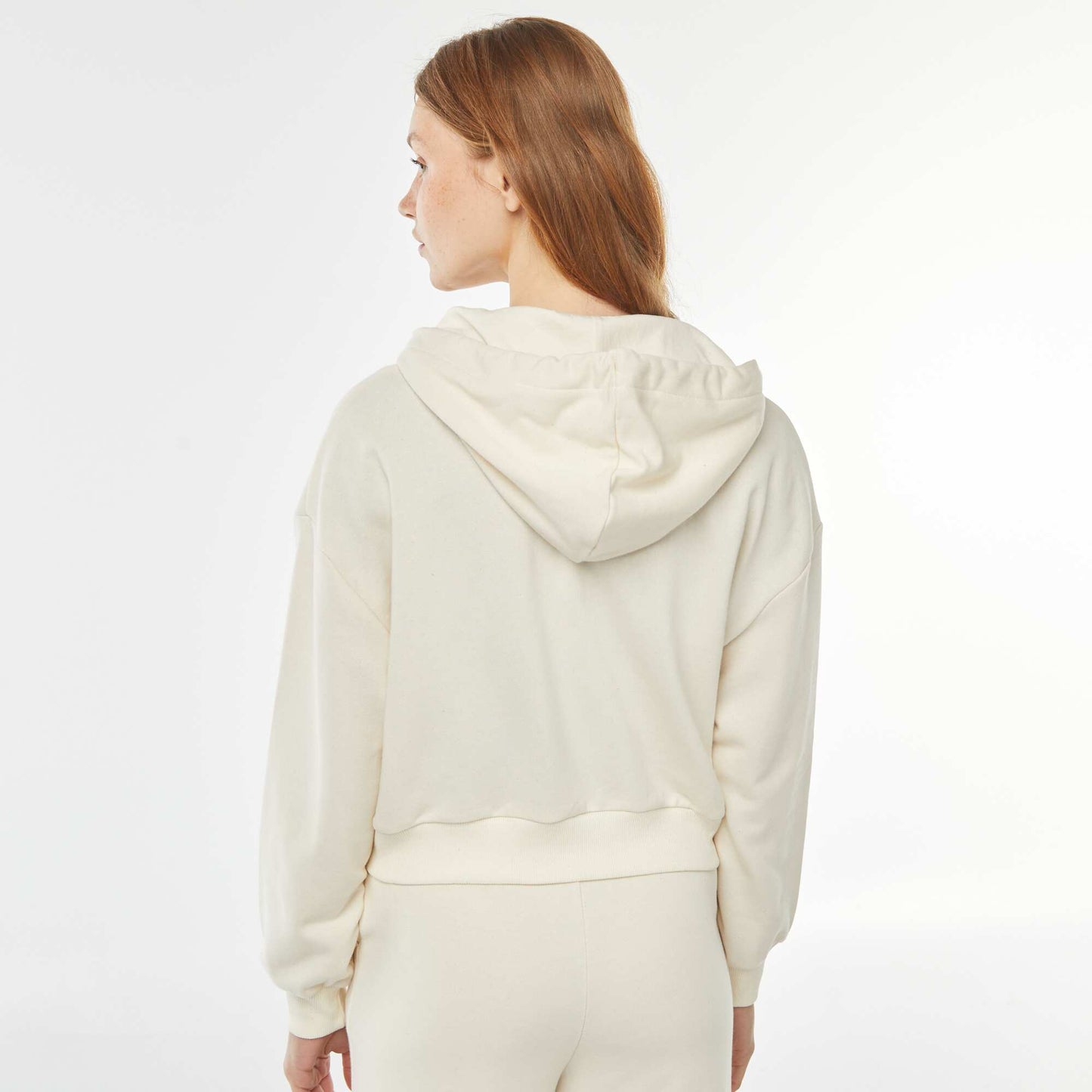 Sweat cropped à capuche BEIGE