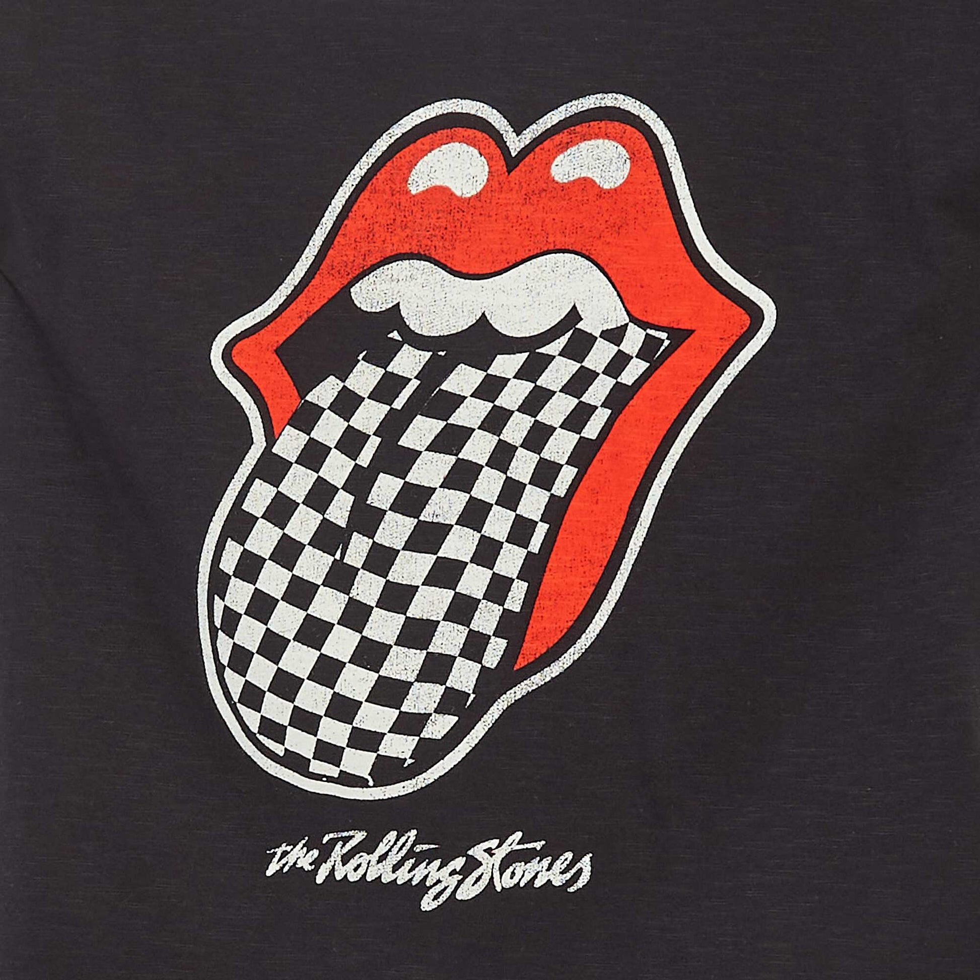 T-shirt loose à manches courtes 'Rolling Stones' NOIR
