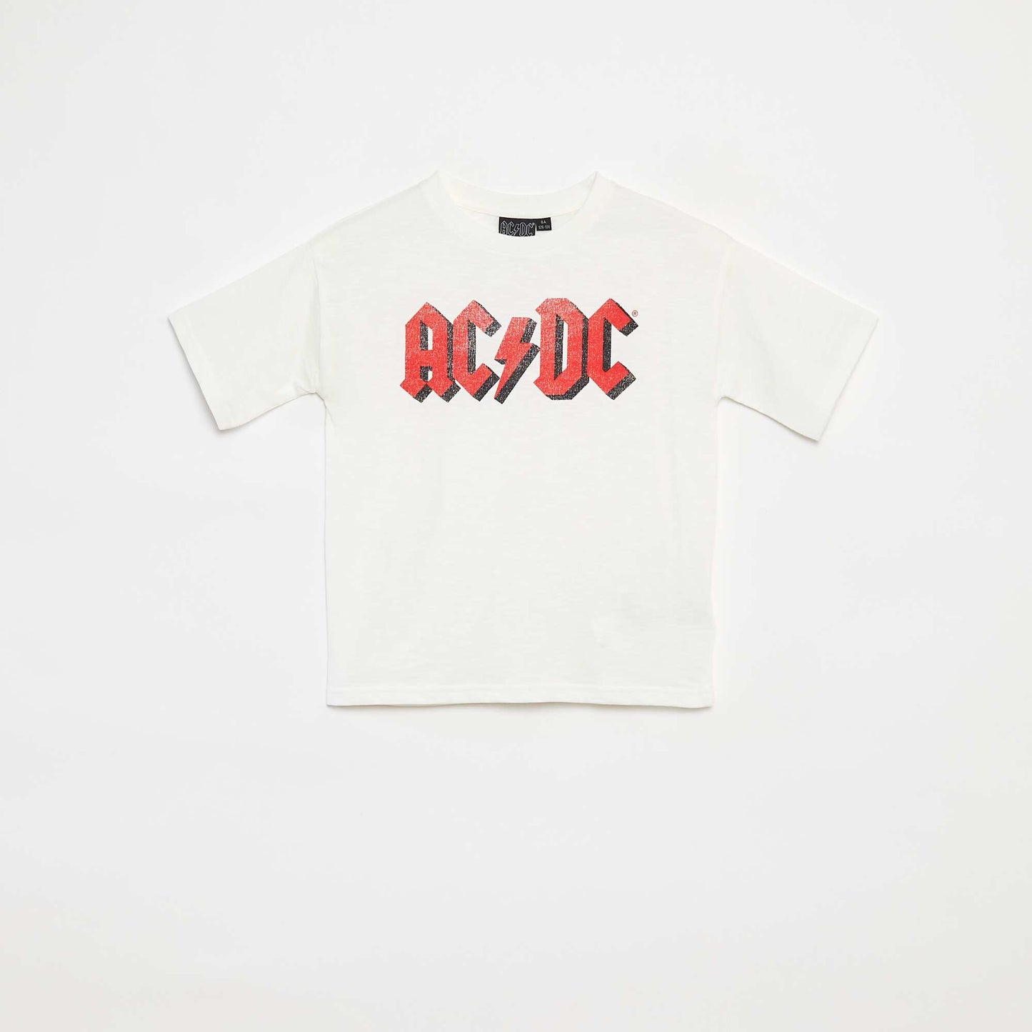 T-shirt loose à manches courtes 'AC/DC' BLANC