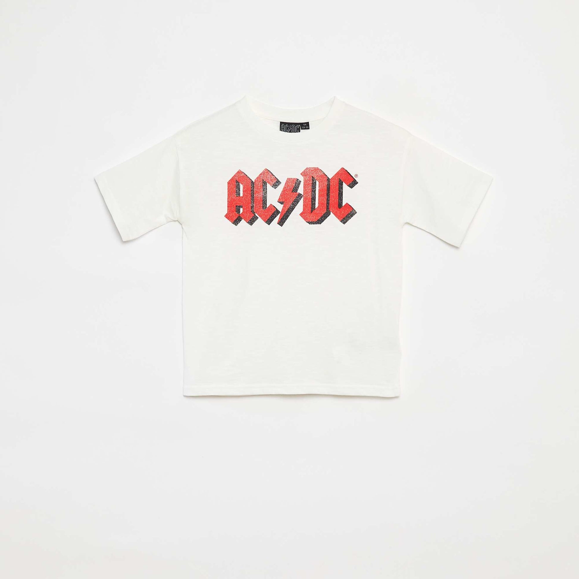 T-shirt loose à manches courtes 'AC/DC' BLANC