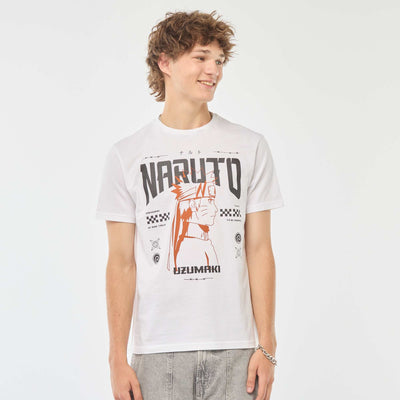 T-shirt 'Naruto' manches courtes imprimé BLANC
