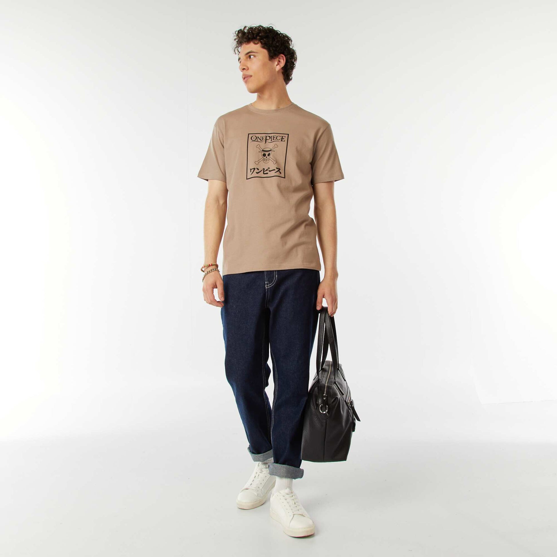 T-shirt imprimé 'One piece' BEIGE