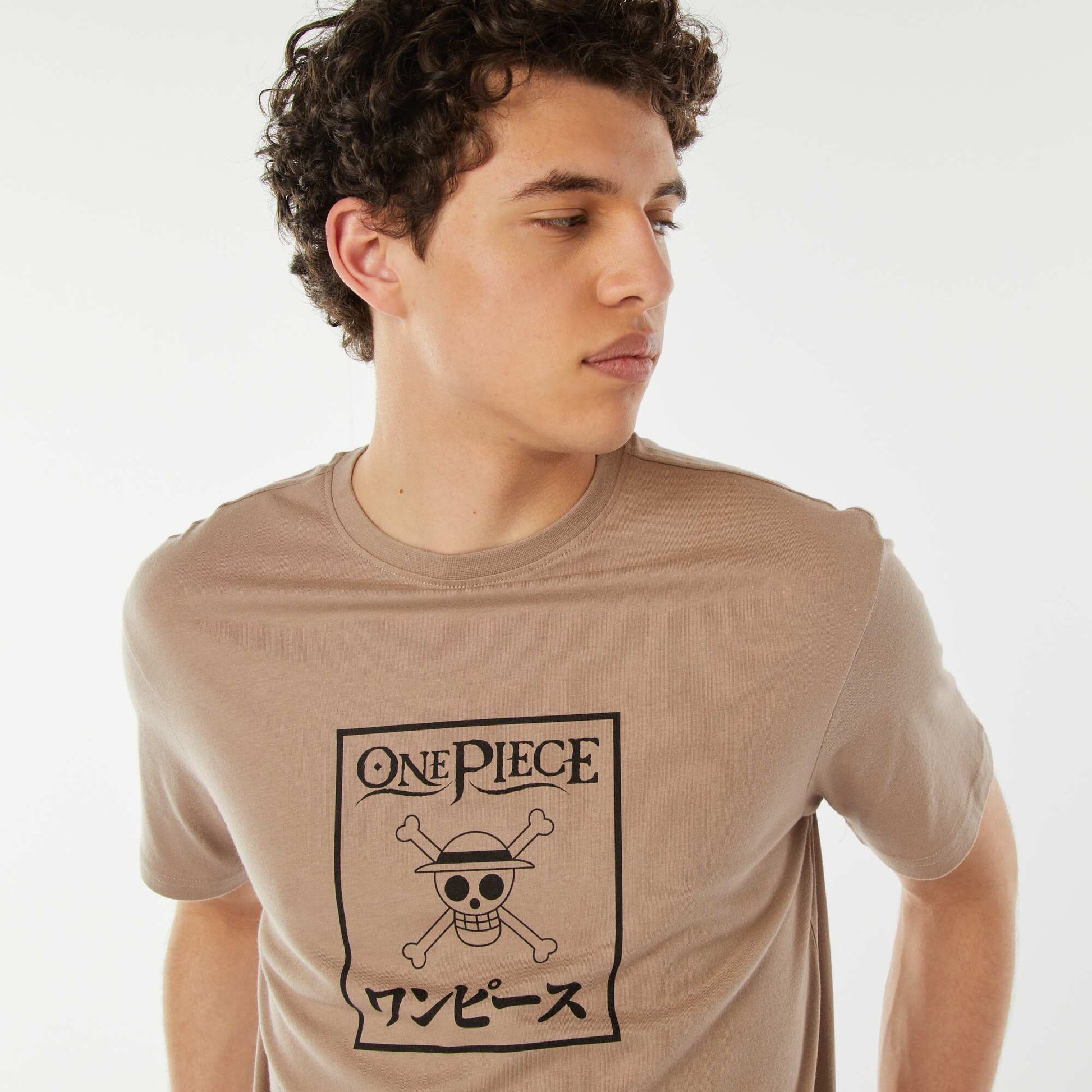 T-shirt imprimé 'One piece' BEIGE