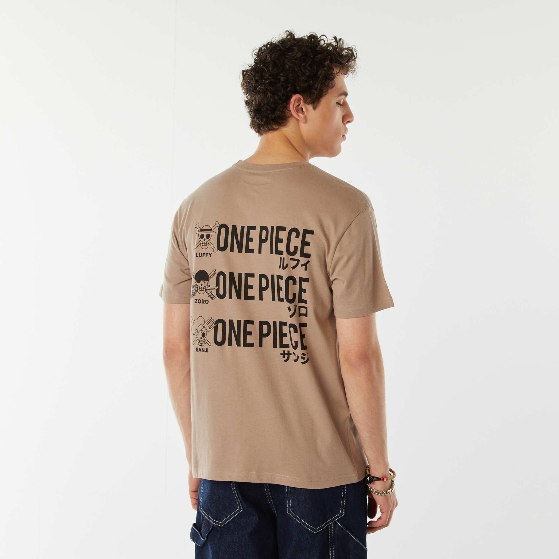 T-shirt imprimé 'One piece' BEIGE