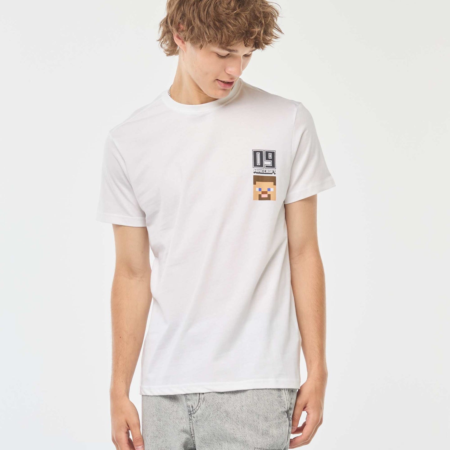 T-shirt imprimé 'Minecraft' BLANC