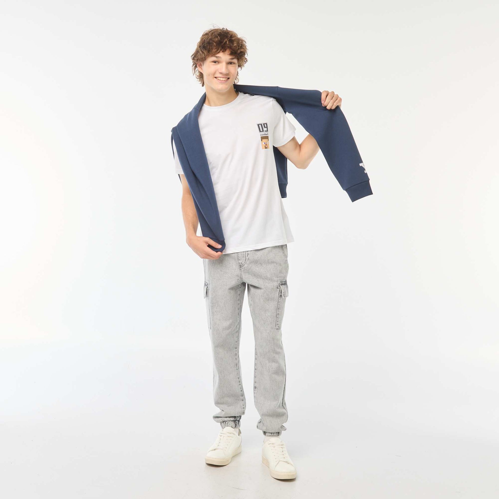 T-shirt imprimé 'Minecraft' BLANC