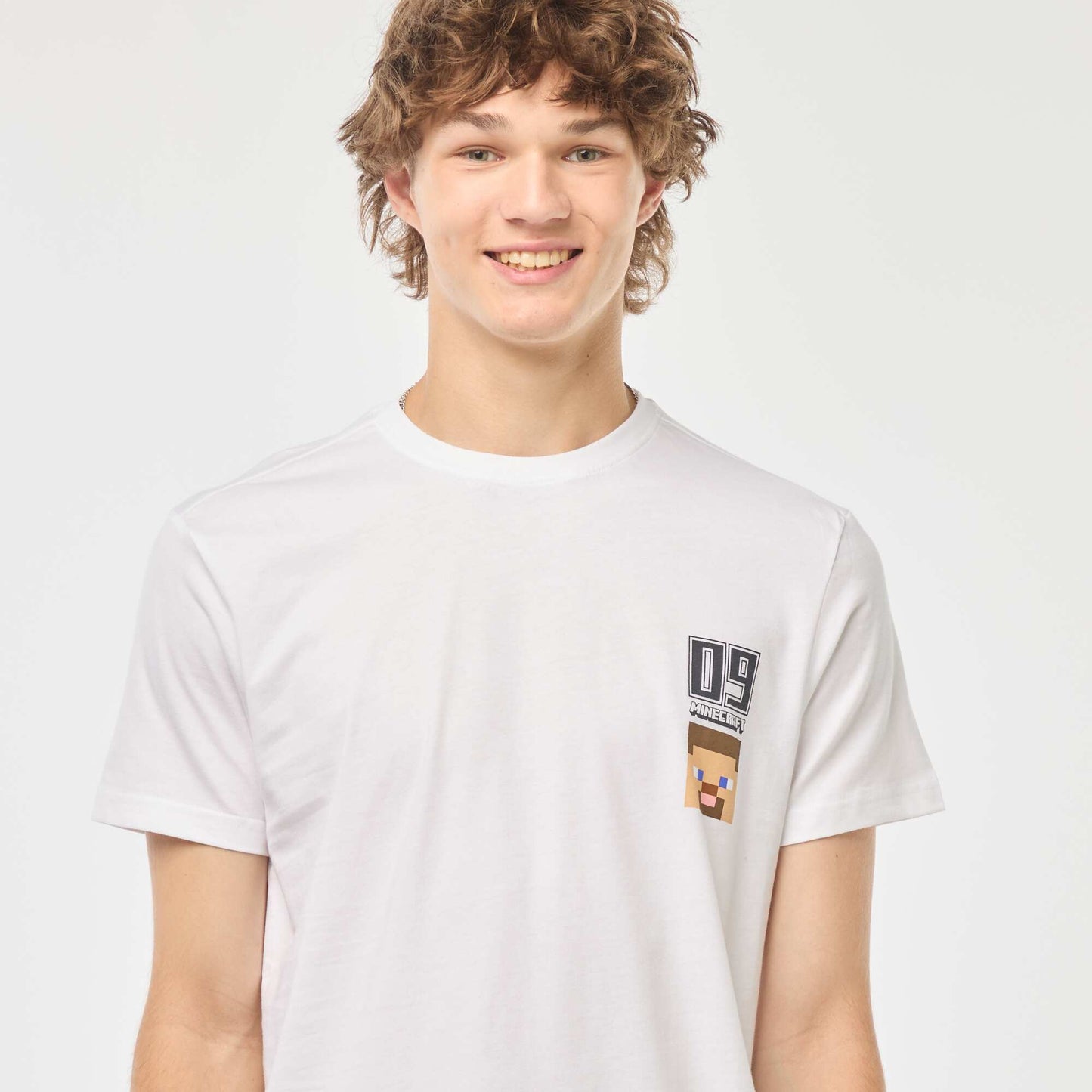 T-shirt imprimé 'Minecraft' BLANC