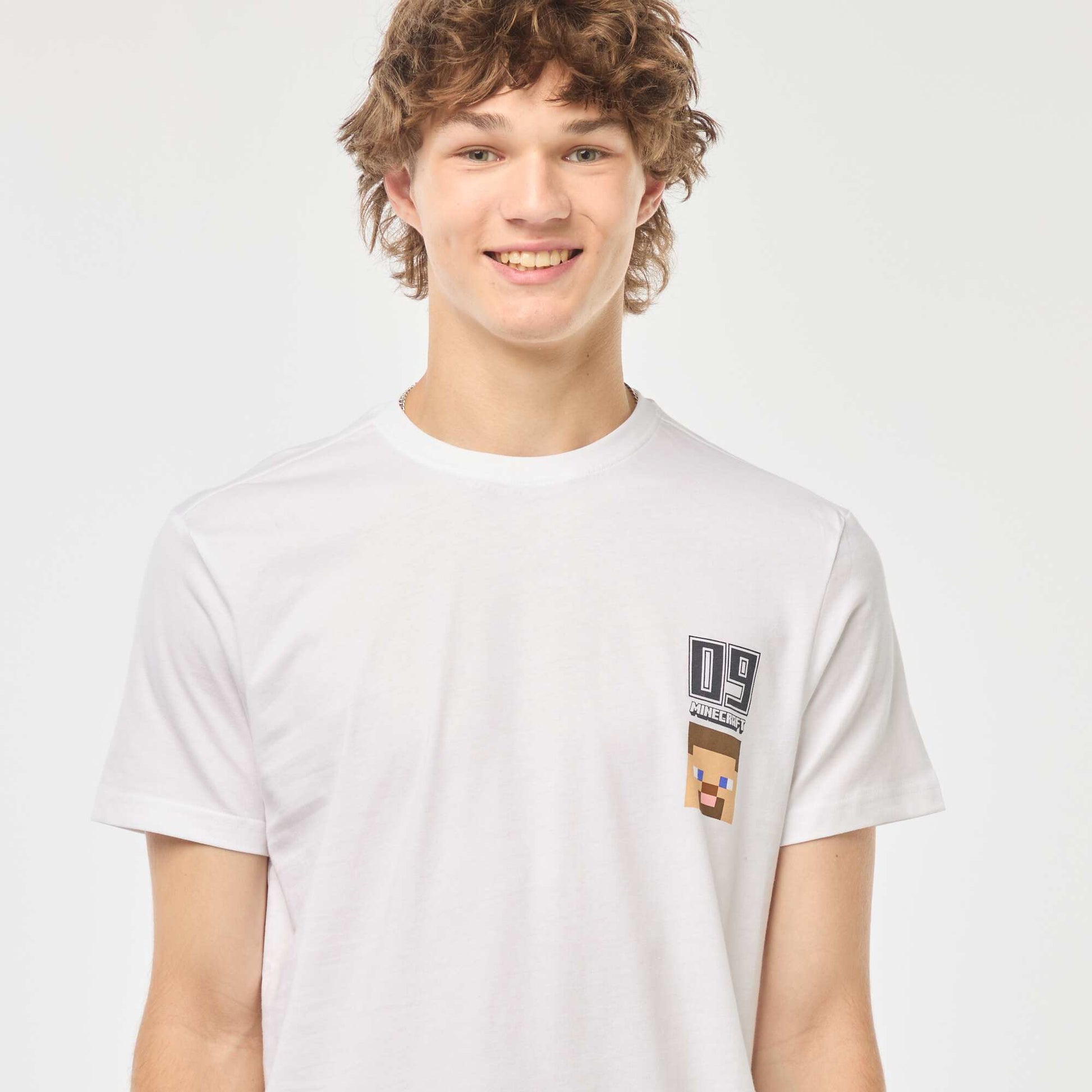 T-shirt imprimé 'Minecraft' BLANC