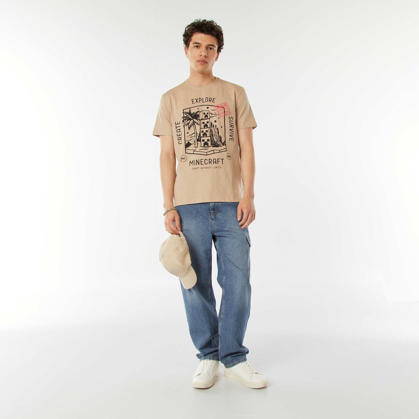 T-shirt imprimé 'Minecraft' BEIGE
