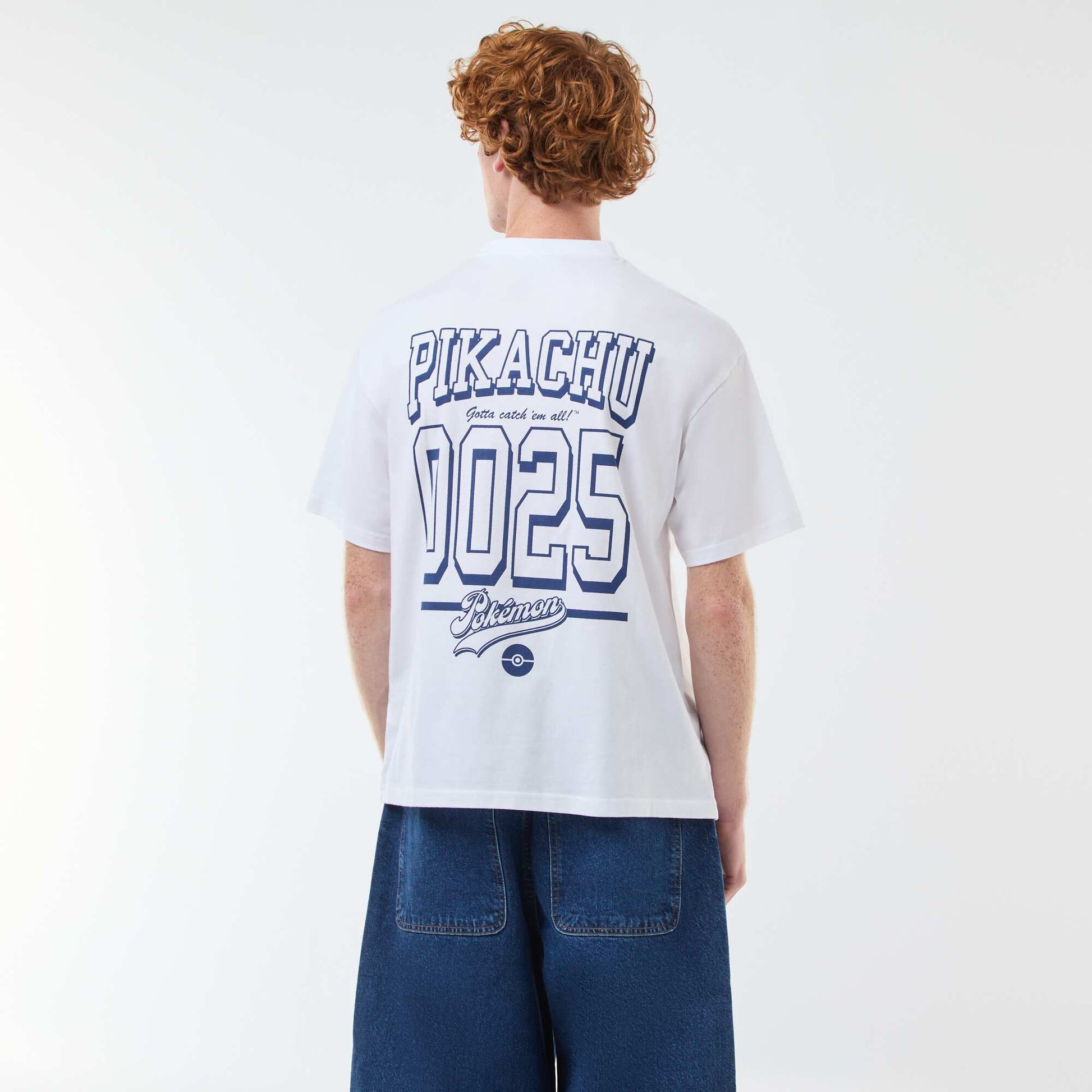 T-shirt à manches courtes imprimé recto-verso 'Pikachu' 'Pokémon' BLANC