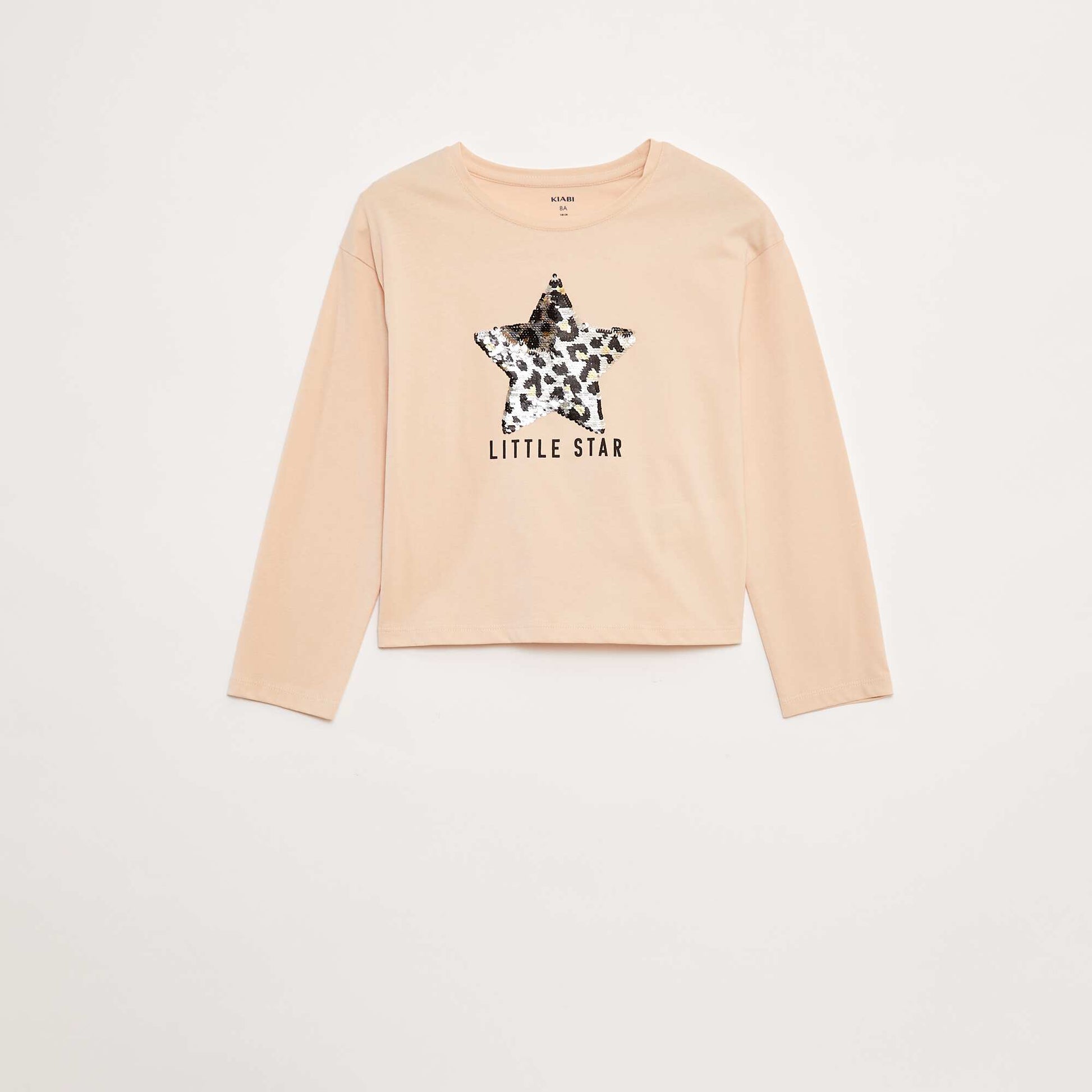 T-shirt manches longues avec sequins ROSE