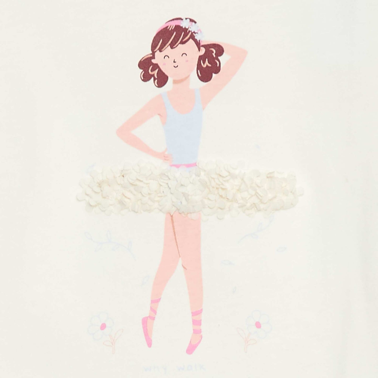 T-shirt manches longues avec sequins BLANC