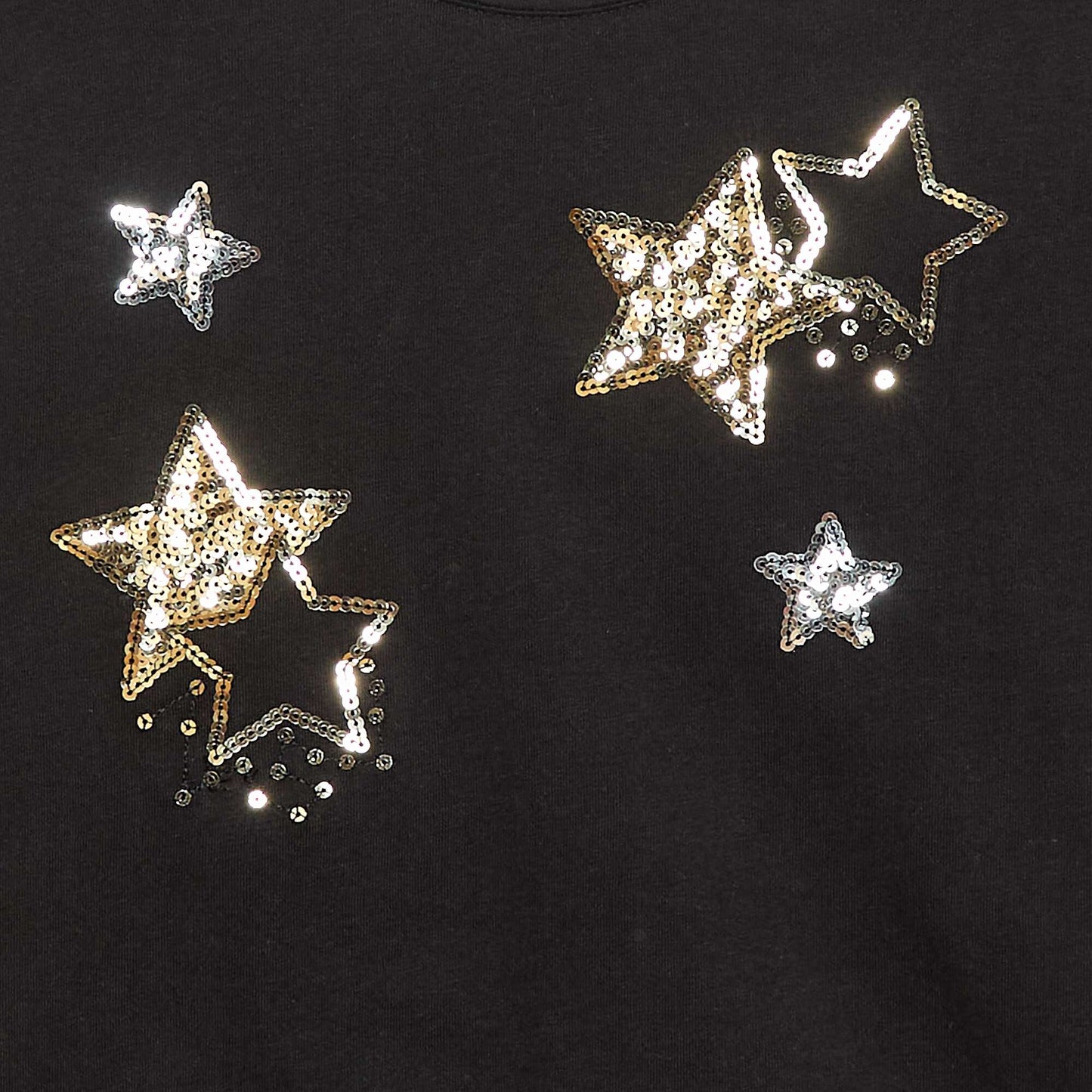 T-shirt manches longues avec sequins NOIR