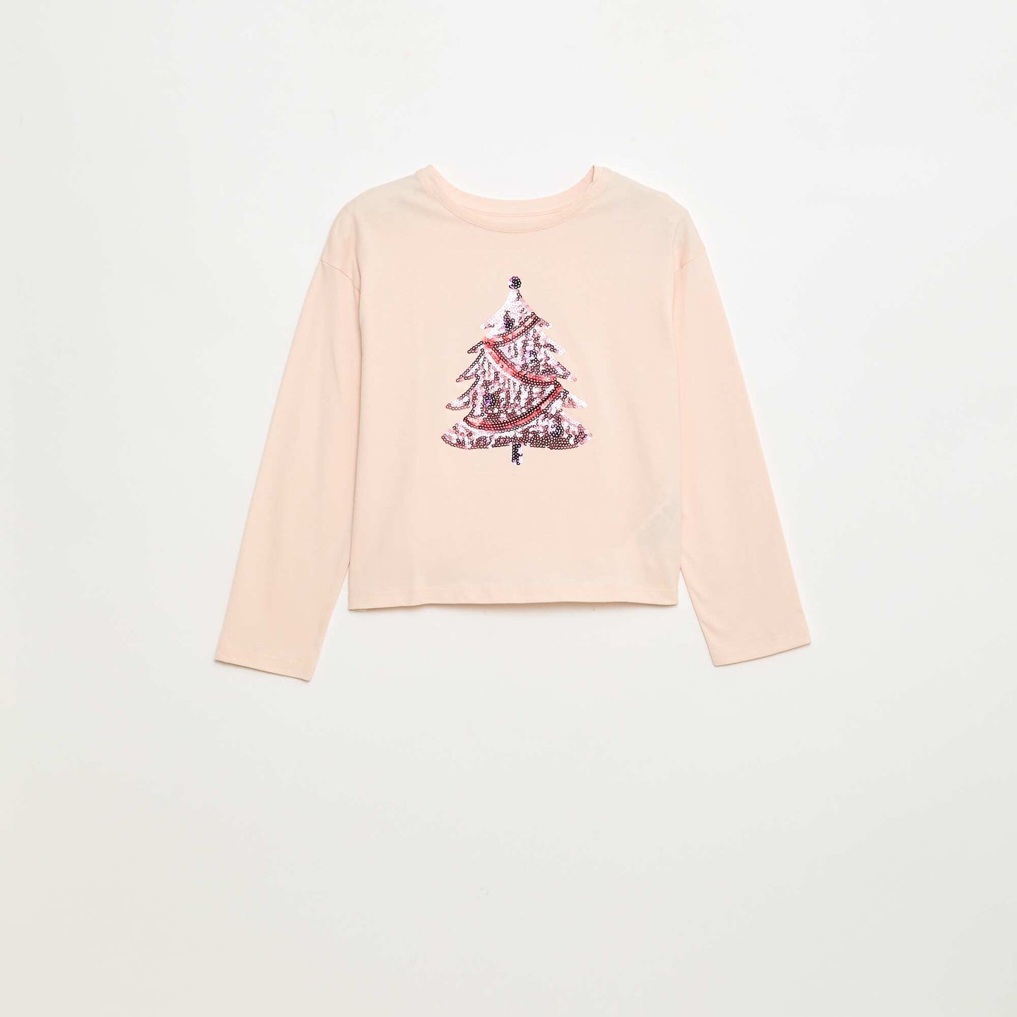 T-shirt manches longues avec sequins ROSE