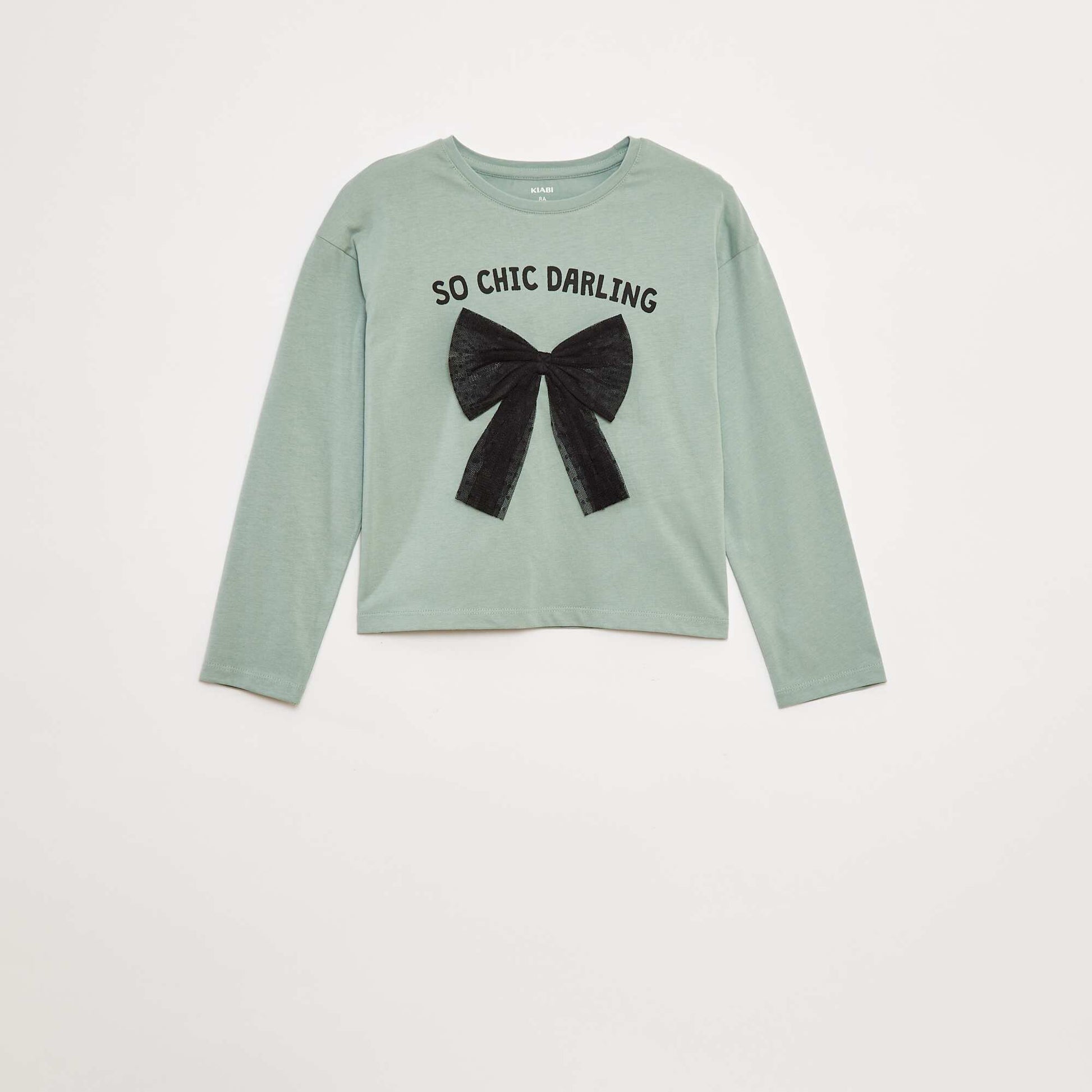 T-shirt manches longues avec sequins VERT