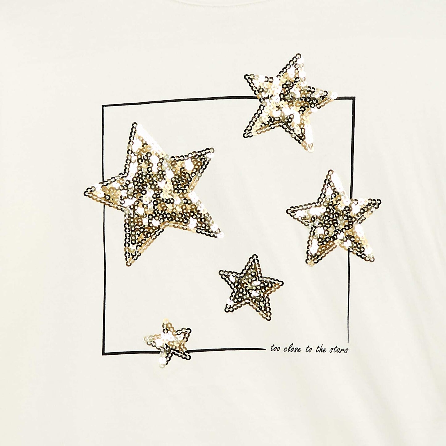 T-shirt manches longues avec sequins BEIGE