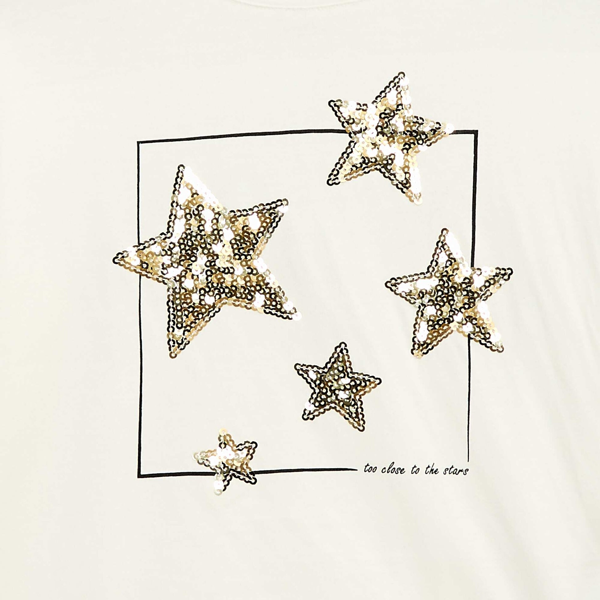 T-shirt manches longues avec sequins BEIGE