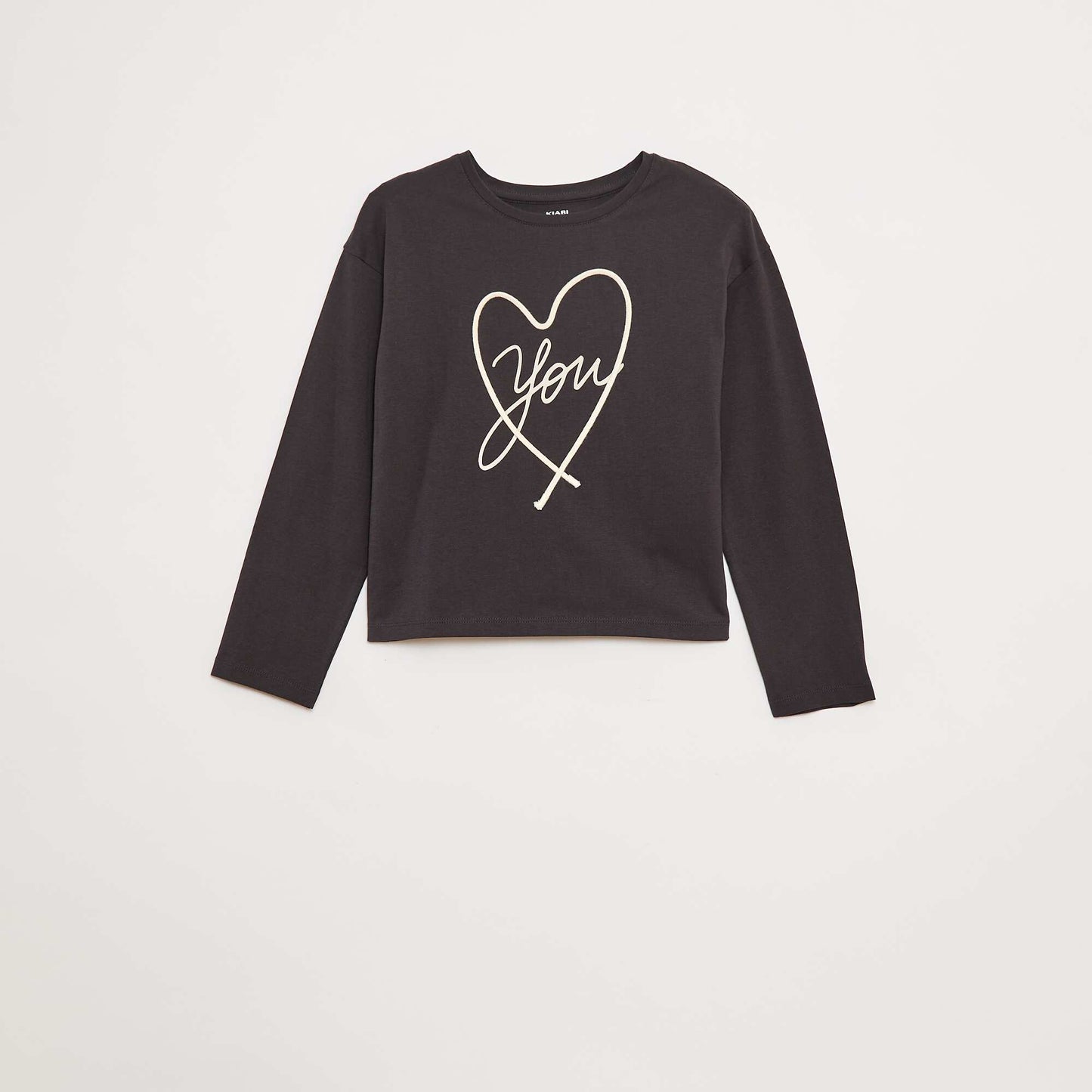 T-shirt manches longues avec sequins GRIS