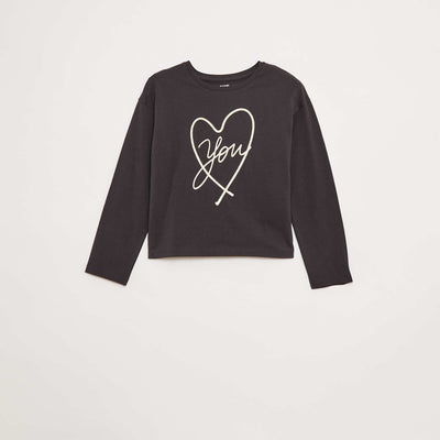 T-shirt manches longues avec sequins GRIS