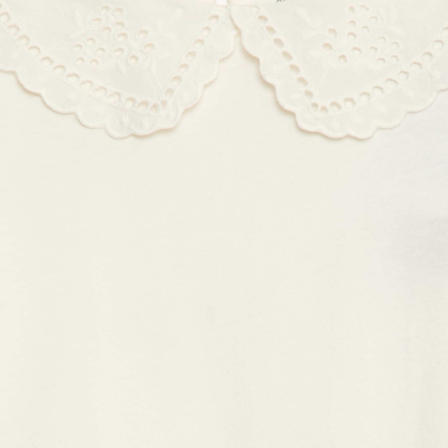 T-shirt en coton avec col brodé BLANC