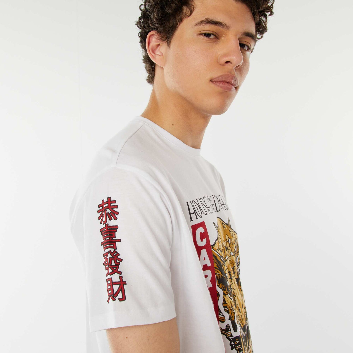 T-shirt 'House of the dragons' manches courtes BLANC