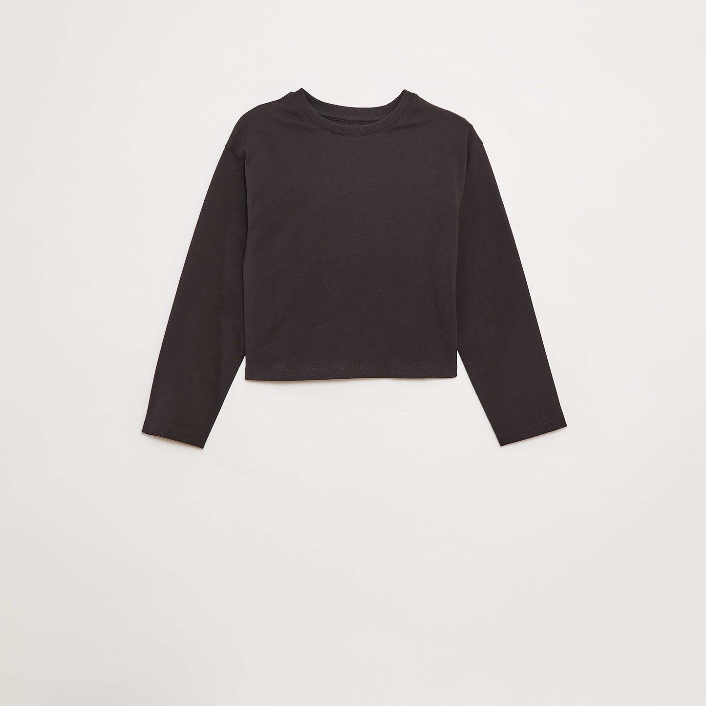 T-shirt en jersey manches longues NOIR