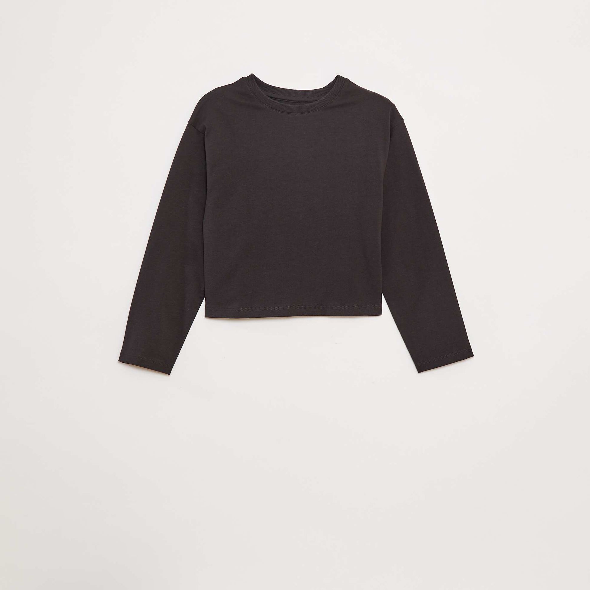 T-shirt en jersey manches longues NOIR