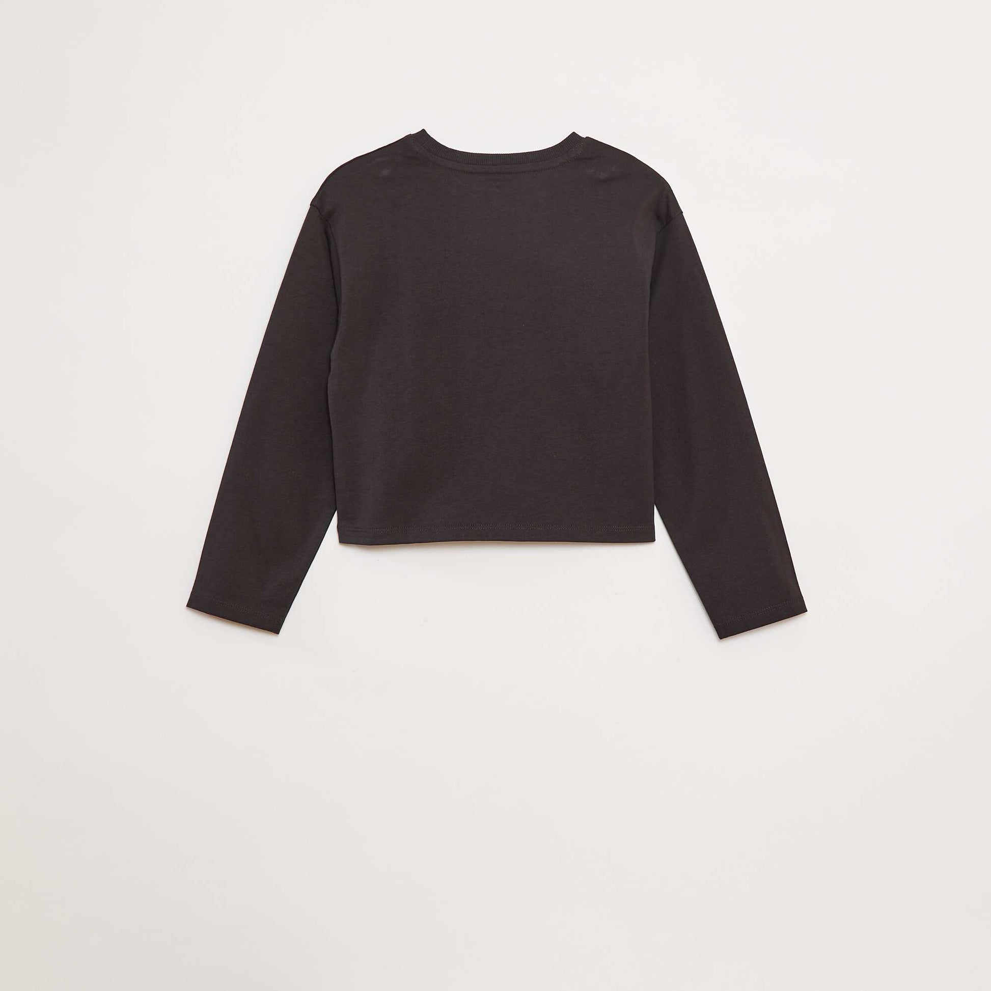 T-shirt en jersey manches longues NOIR