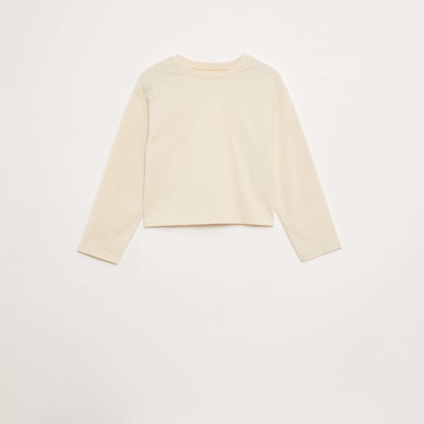 T-shirt en jersey manches longues BEIGE