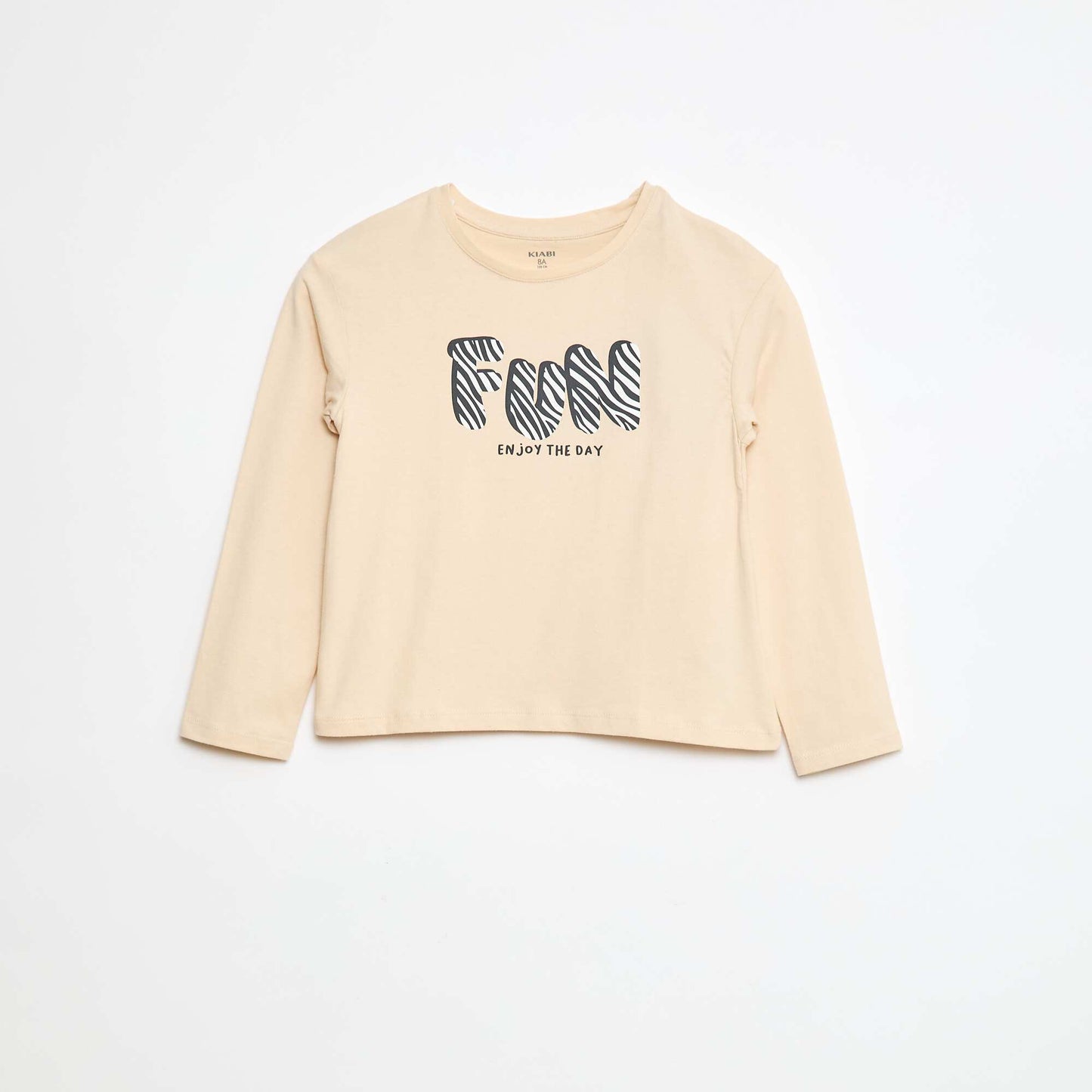 T-shirt imprimé manches longues BEIGE
