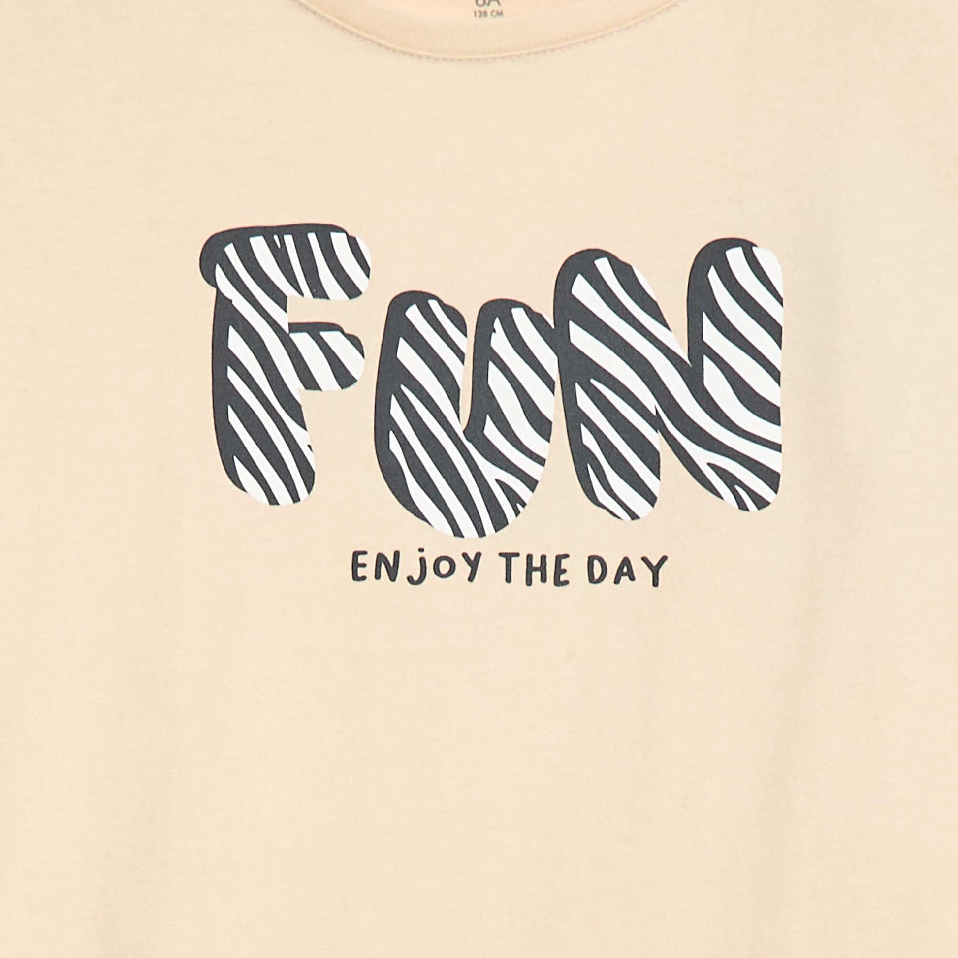 T-shirt imprimé manches longues BEIGE