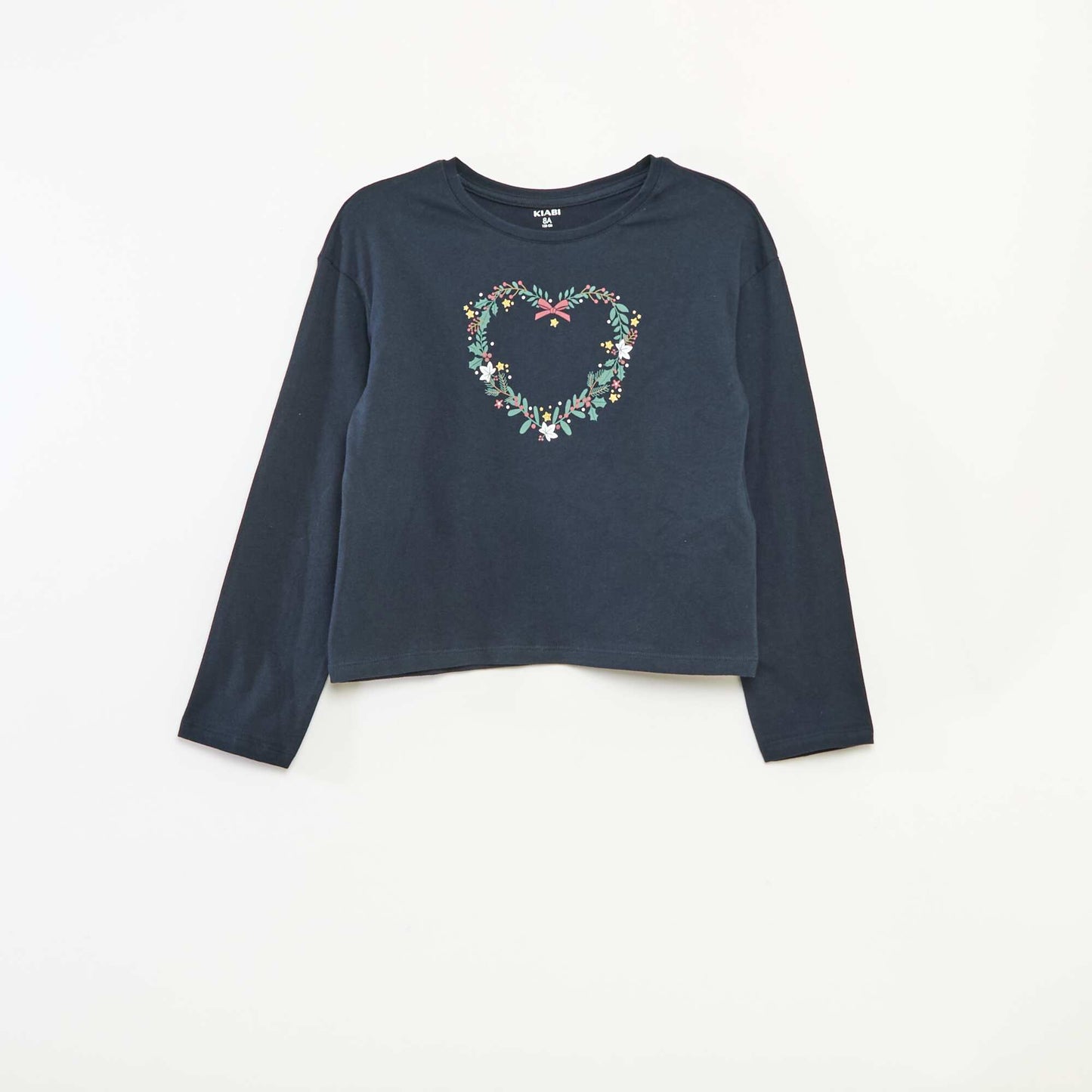 T-shirt imprimé manches longues BLEU