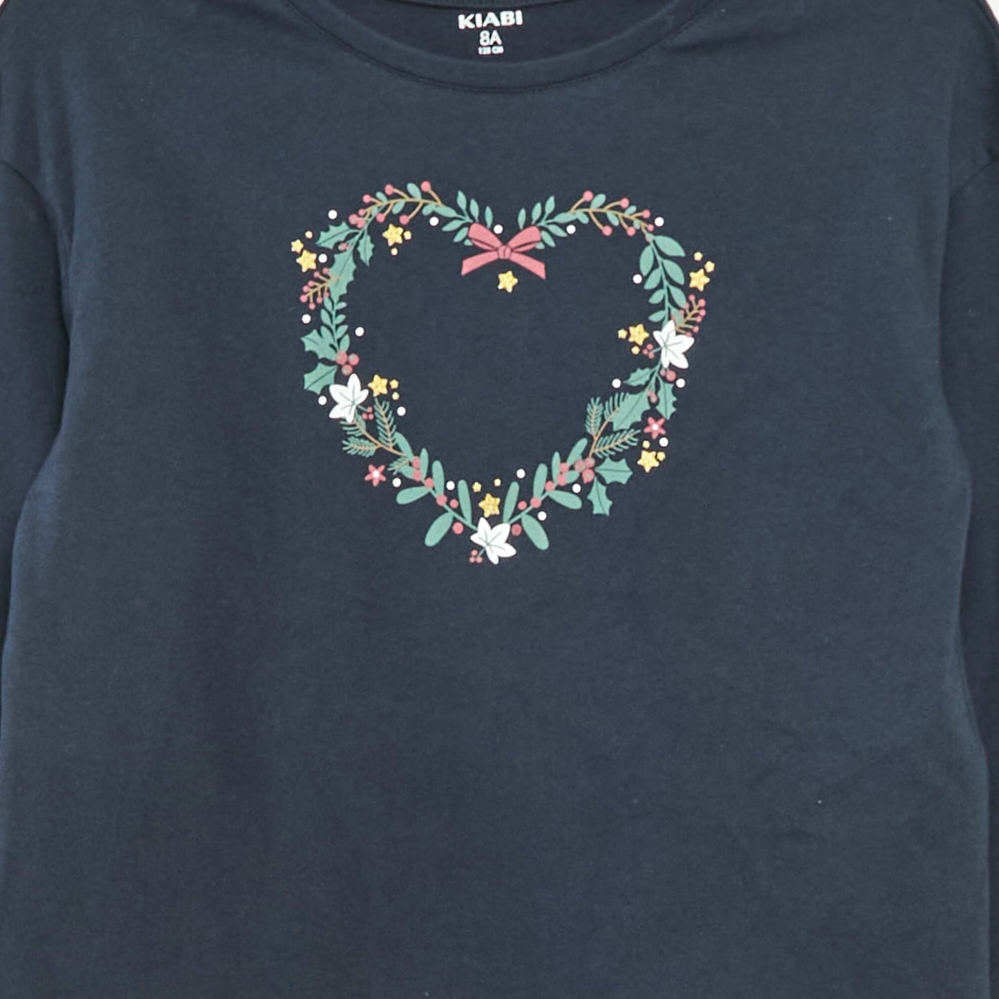 T-shirt imprimé manches longues BLEU