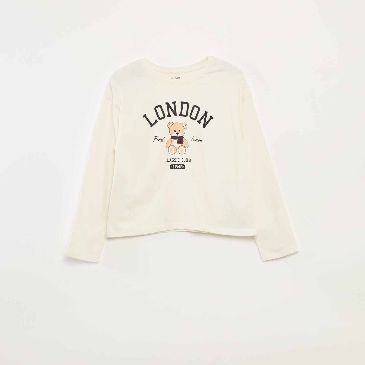 T-shirt imprimé manches longues BEIGE