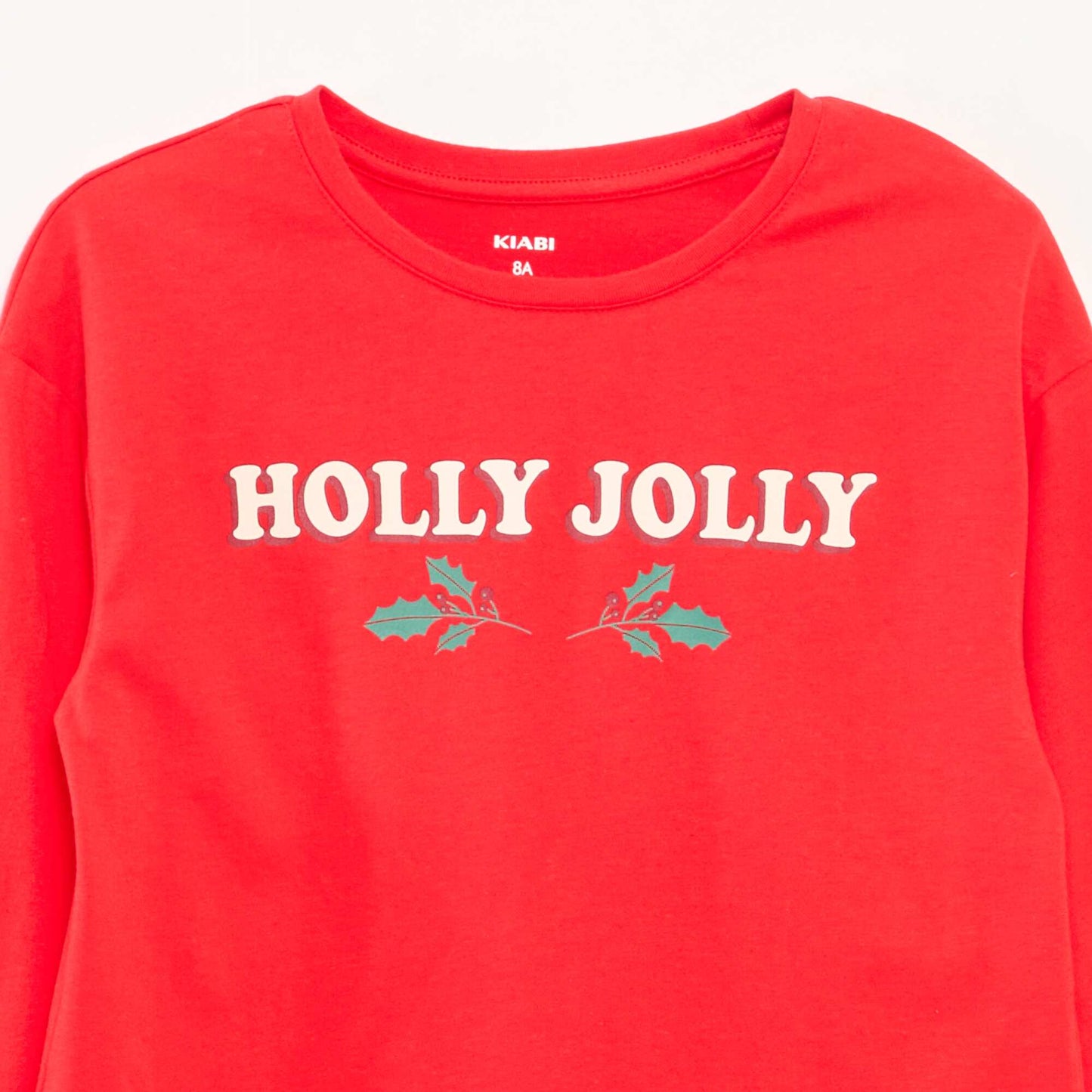 T-shirt imprimé manches longues ROUGE
