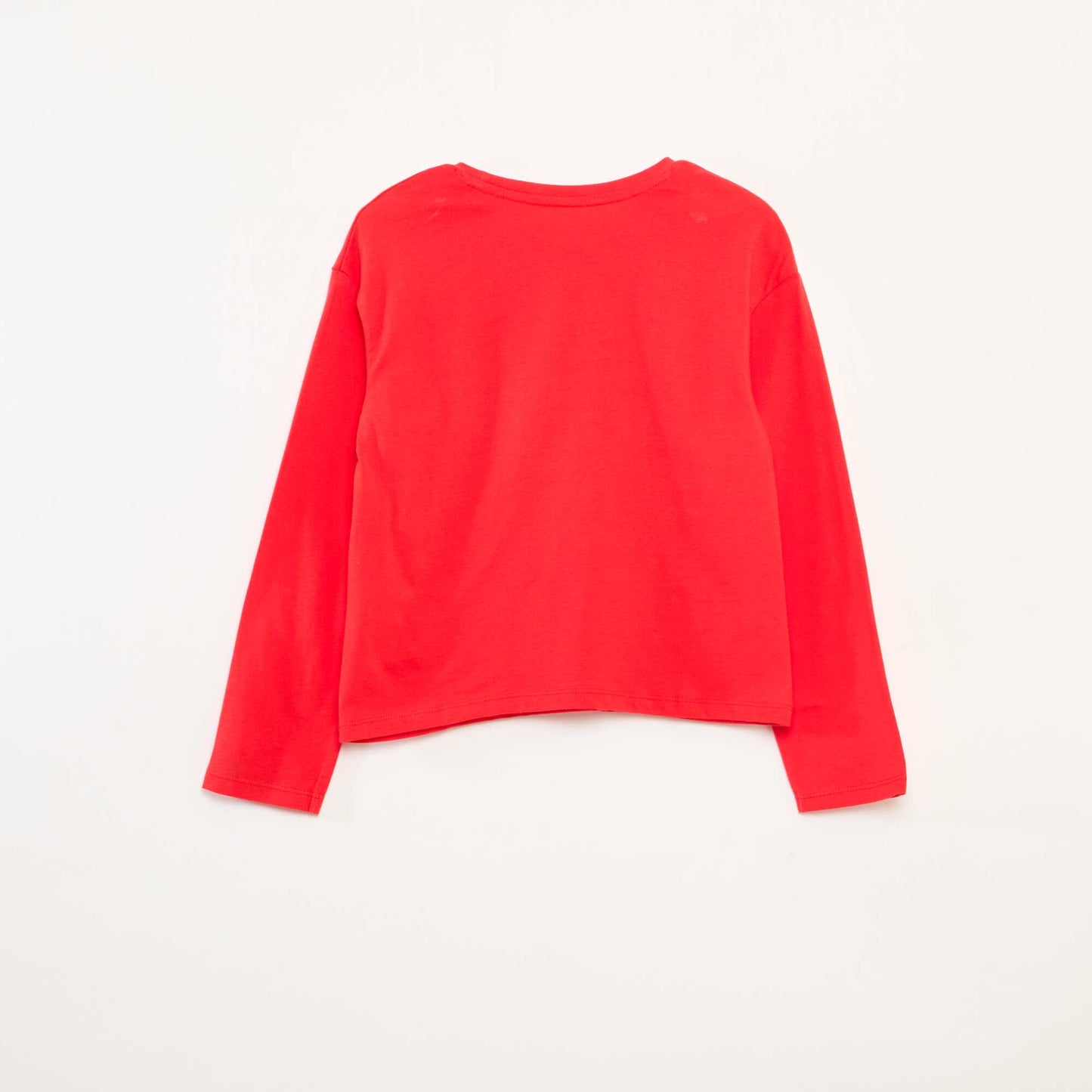 T-shirt imprimé manches longues ROUGE