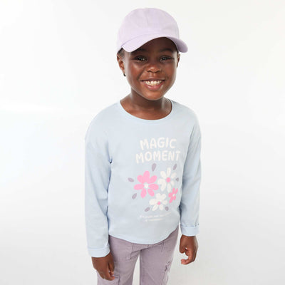 T-shirt imprimé manches longues BLEU