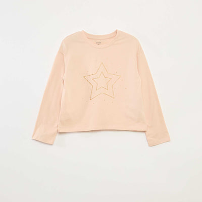 T-shirt imprimé manches longues ROSE