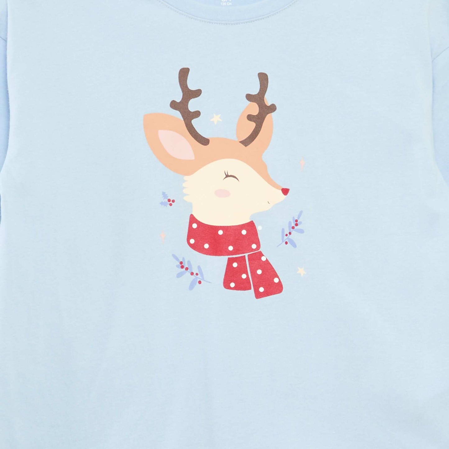 T-shirt imprimé manches longues BLEU