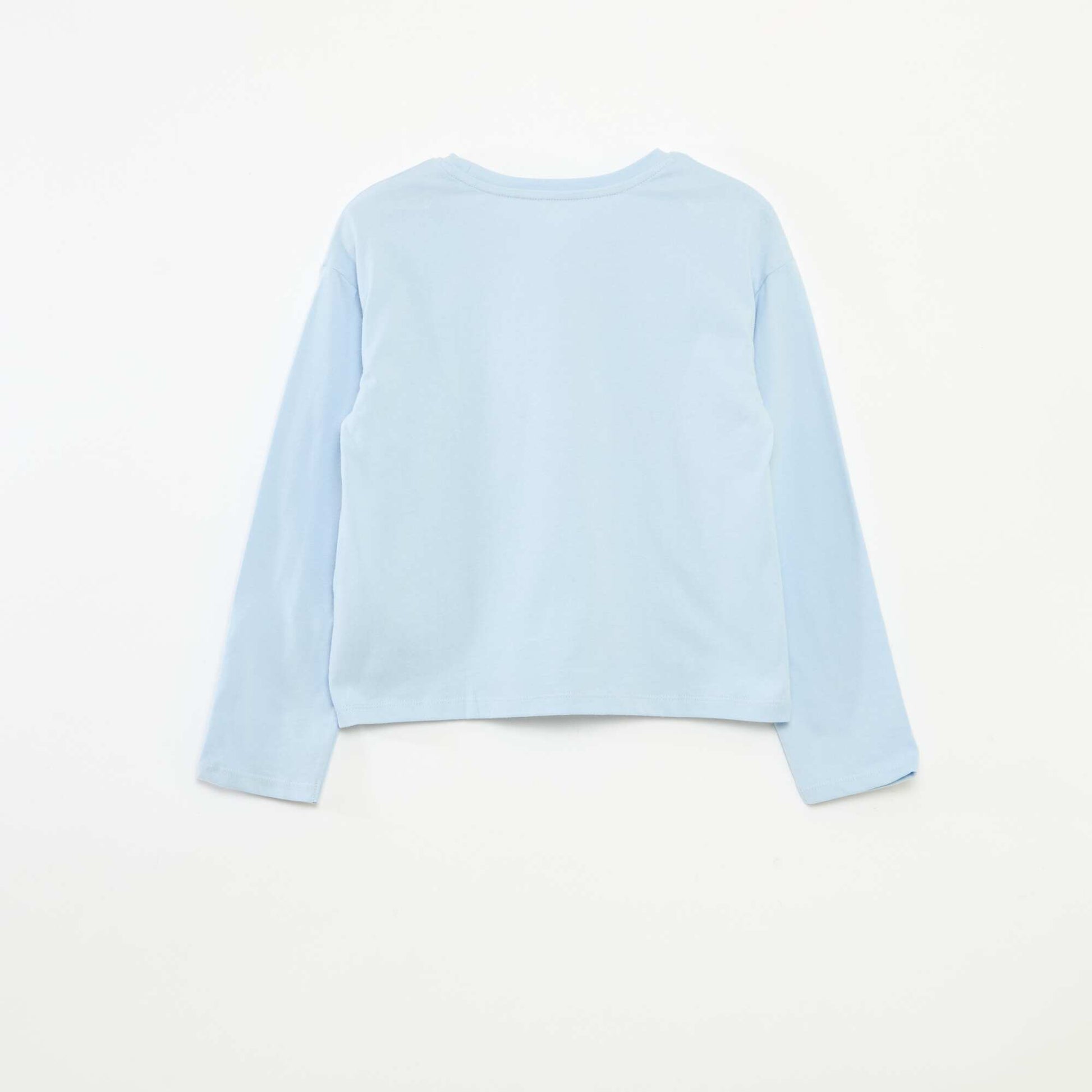 T-shirt imprimé manches longues BLEU
