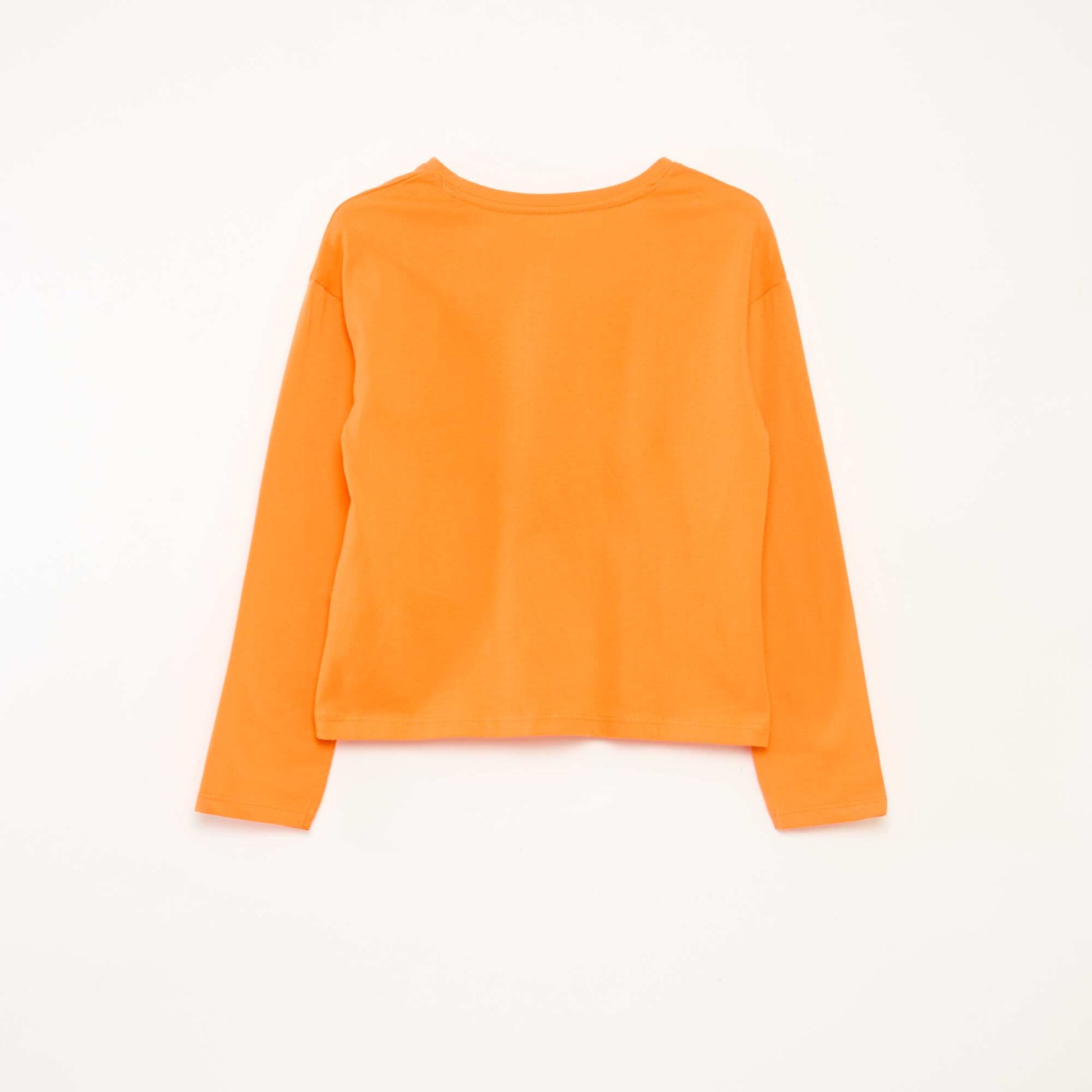 T-shirt imprimé manches longues ORANGE