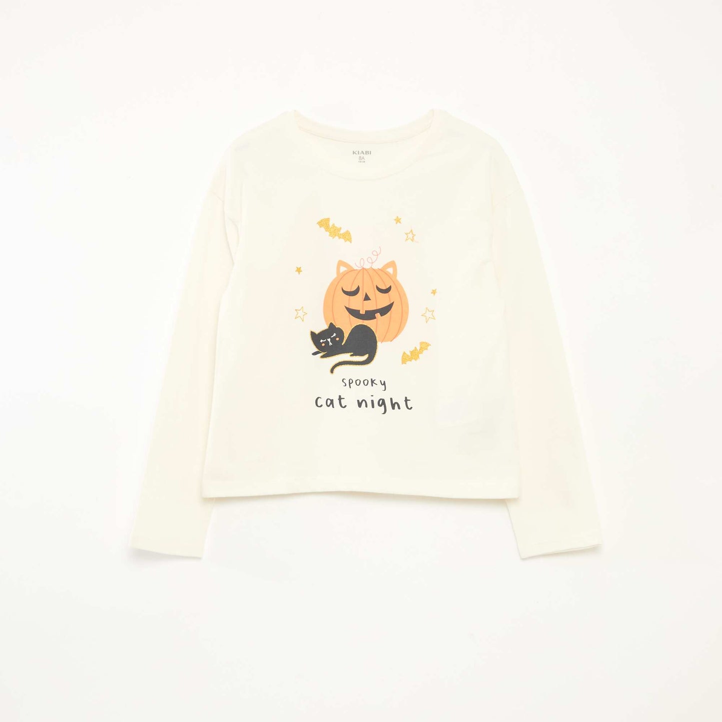 T-shirt imprimé manches longues BLANC