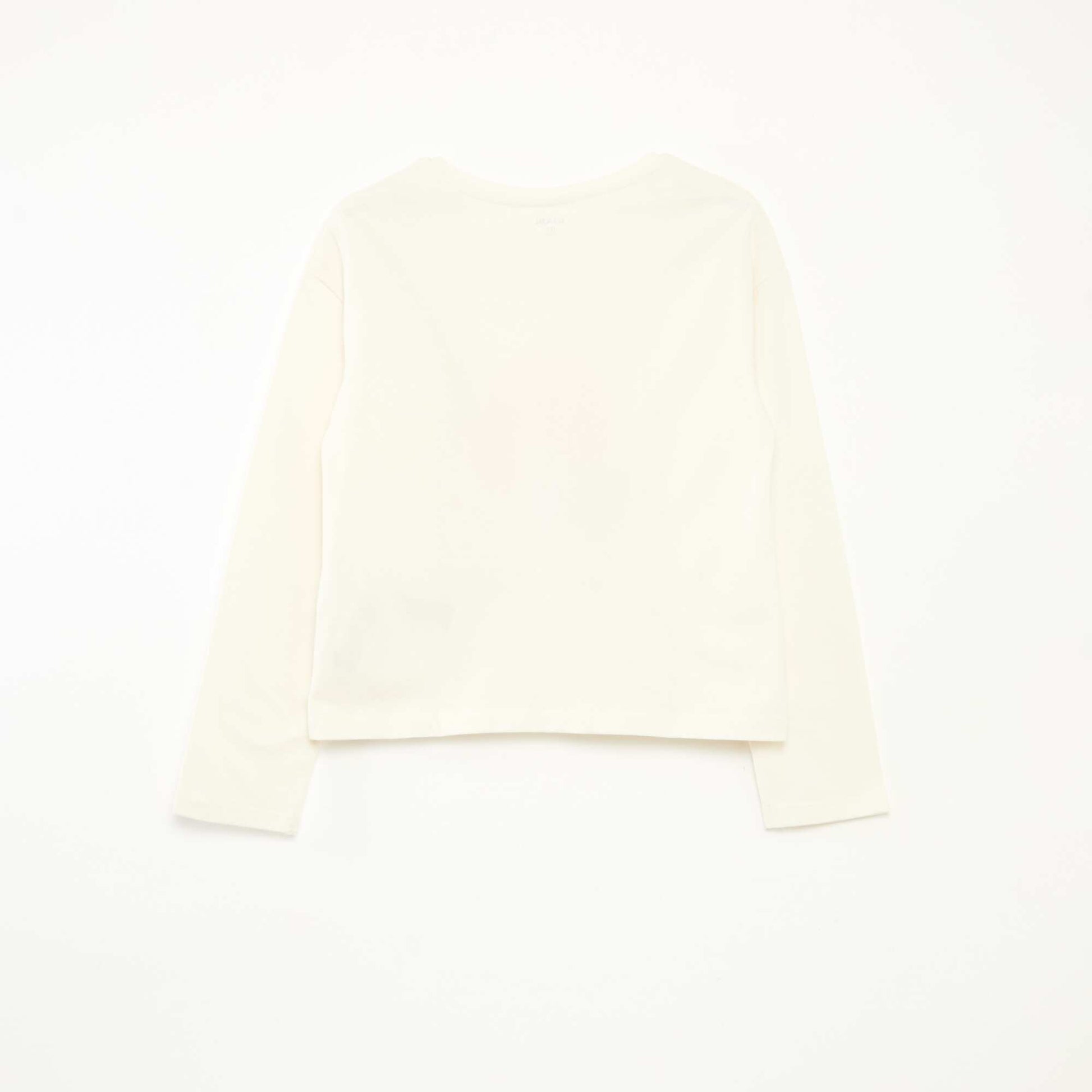 T-shirt imprimé manches longues BLANC