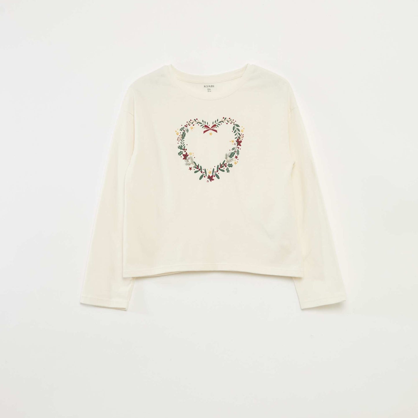 T-shirt imprimé manches longues BEIGE