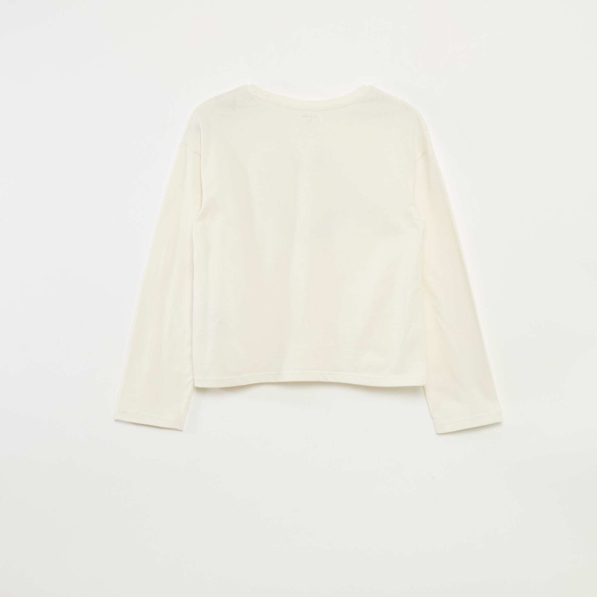 T-shirt imprimé manches longues BEIGE
