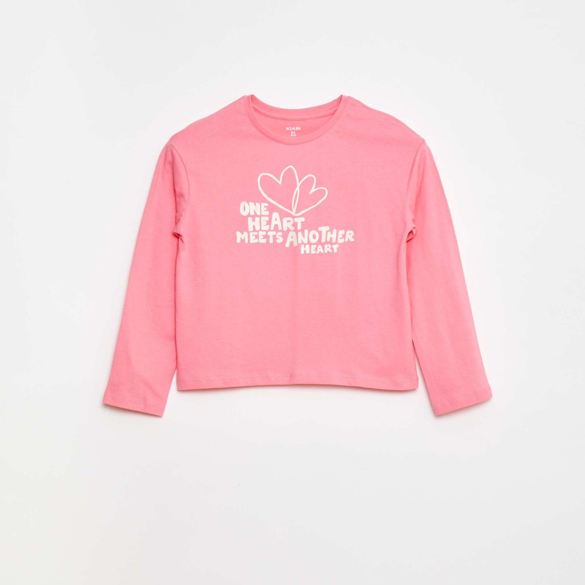 T-shirt imprimé manches longues ROSE